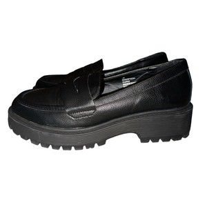 Sincerely Jules Slip On Platform Black Oxford Loafer Shoes Women Size 10M Rocker